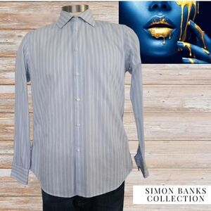 Simon Banks Long Sleeve Shirts Striped Casual‎ Formal Dress Size M